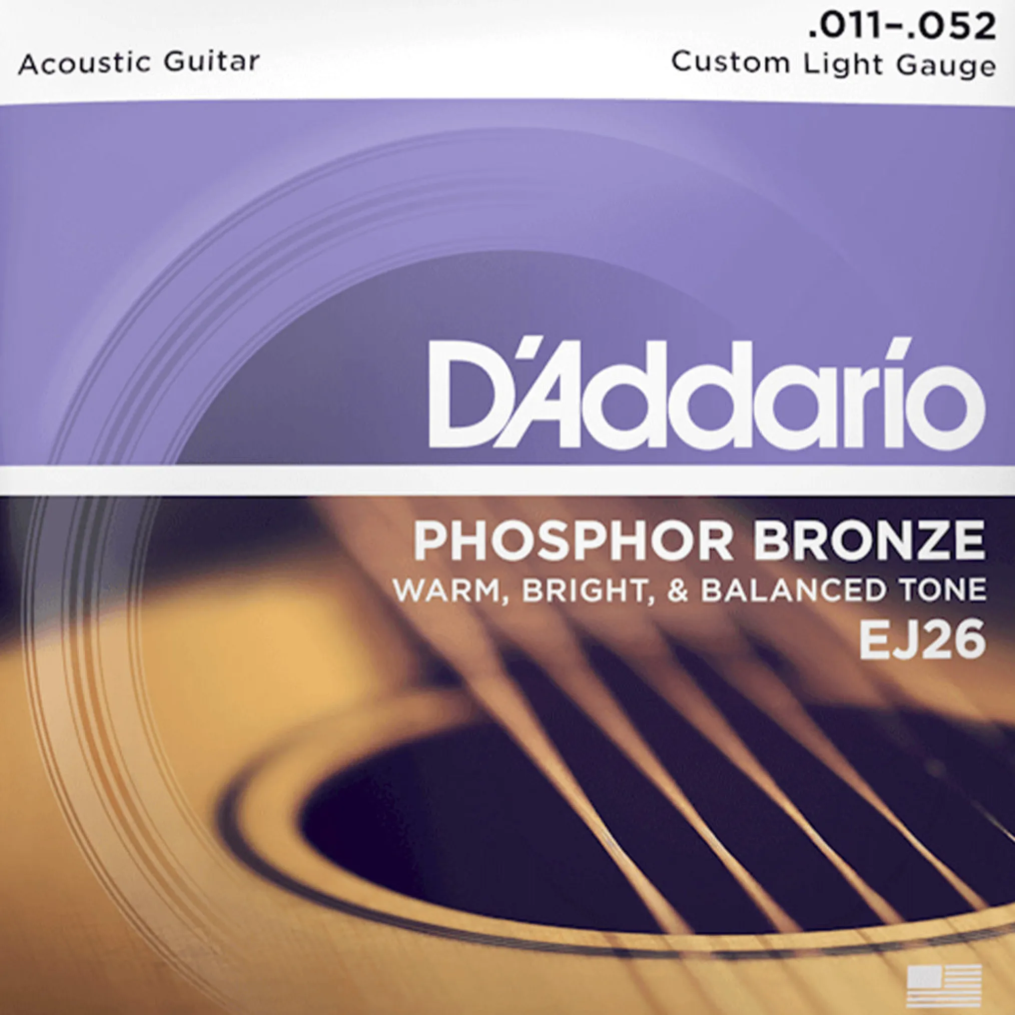 D'Addario EJ26 Phosphor Bronze Acoustic Guitar Strings, Custom Light