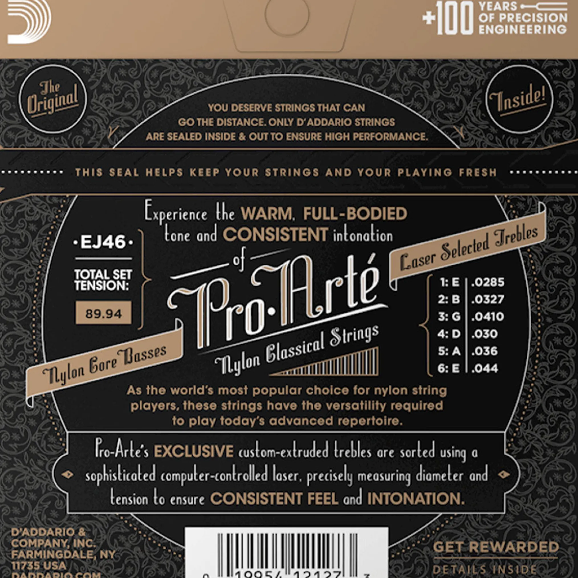 D'Addario EJ46 Pro-Arté Nylon Classical Guitar String Set, Hard
