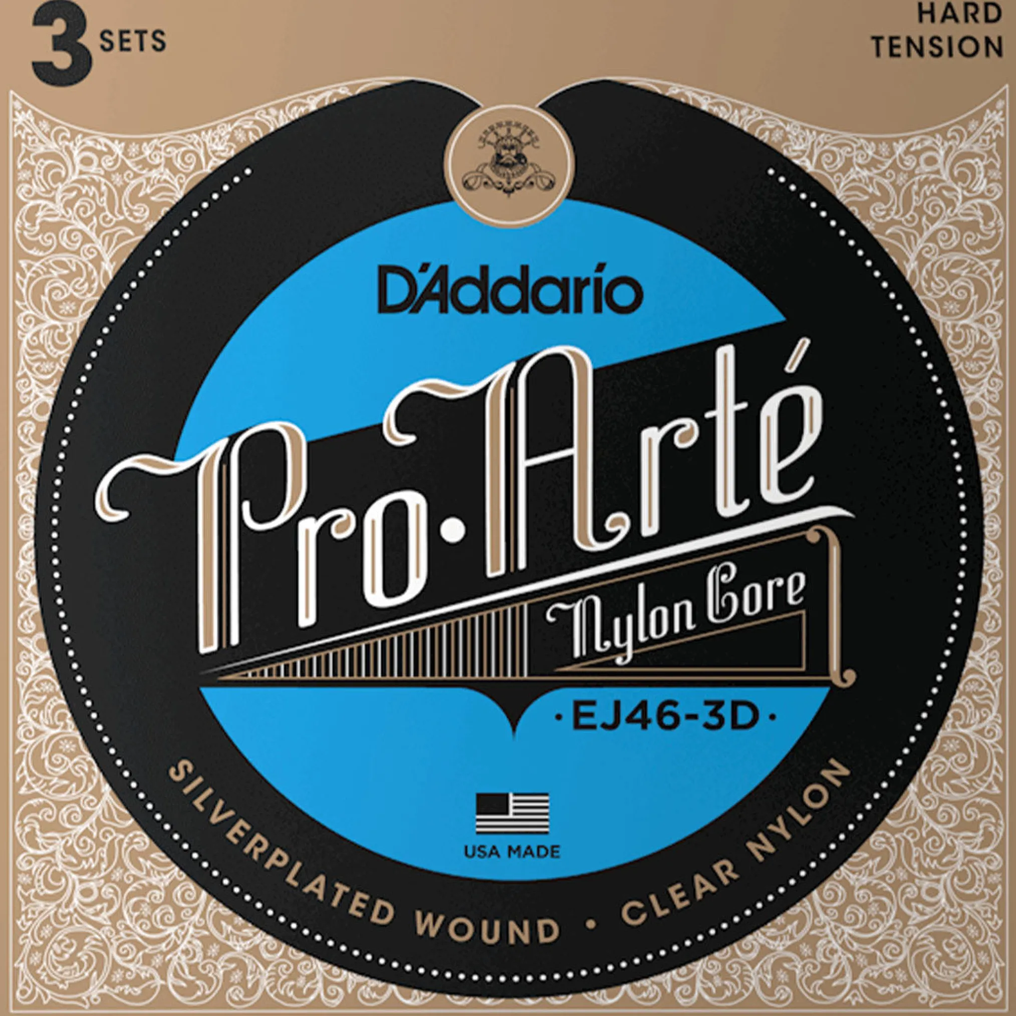 D'Addario EJ46 Pro-Arté Nylon Classical Guitar String Set, Hard