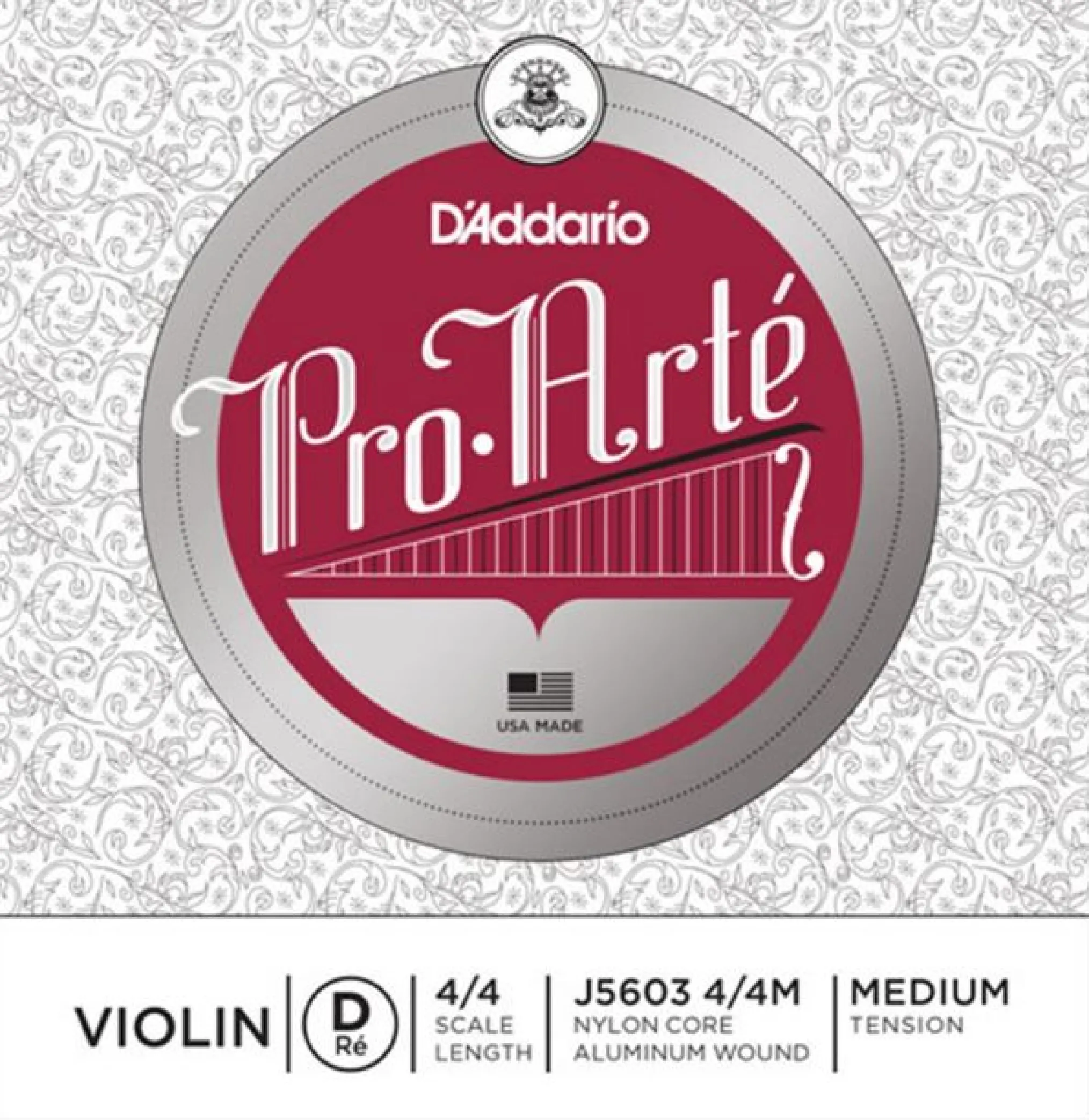 D'Addario Pro-Arté Violin D String, Silver