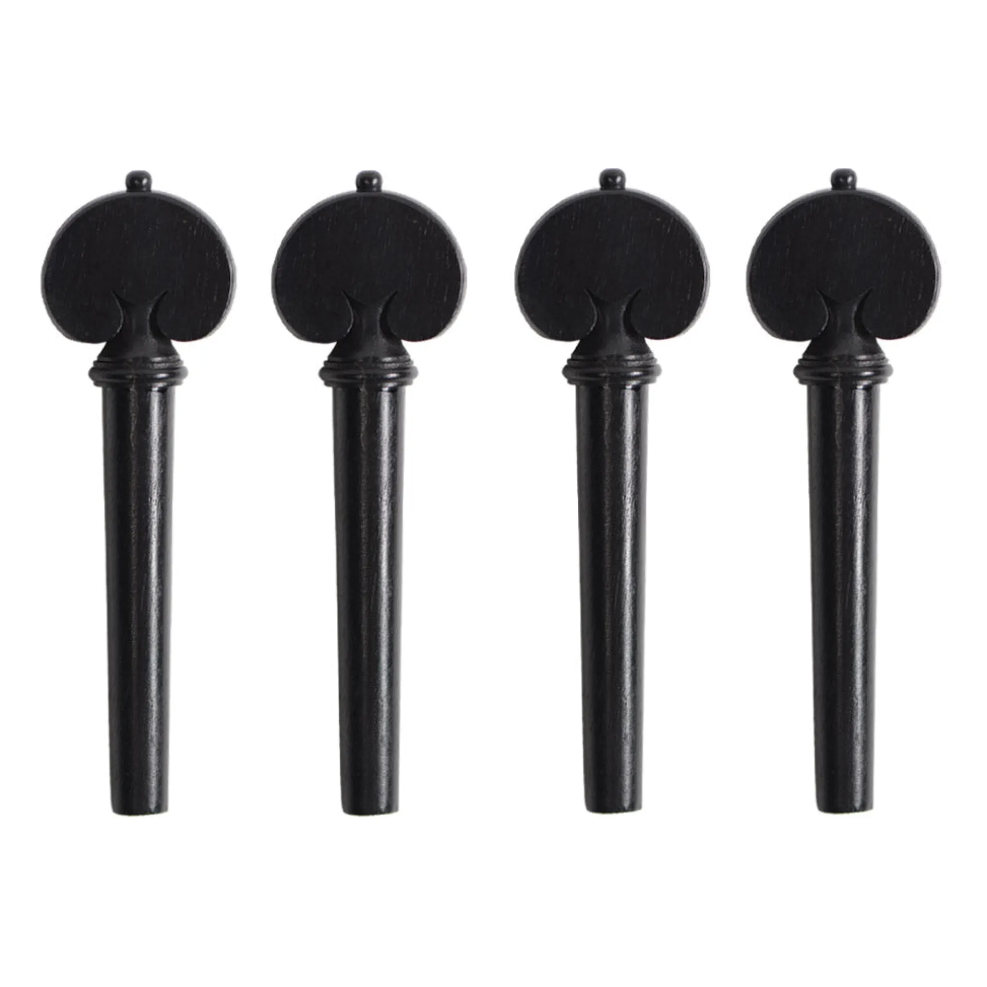Supreme Heart Shaped Ebony Violin Peg Set